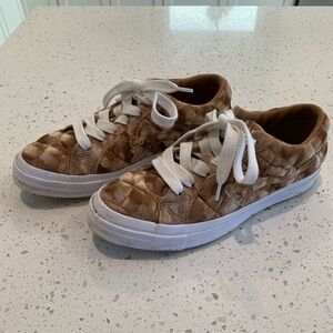 Converse x Golf Le Fleur One Star Ox TTC Quilted Velvet Brown Sugar